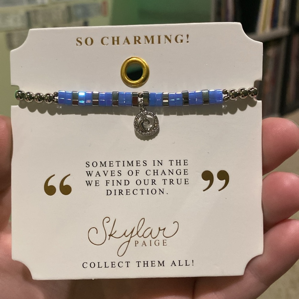 Sapphire Blue and Silver Dainty Bracelet